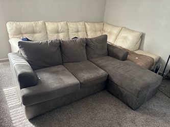 Gray Fabric Sectional Sofa with Chaise