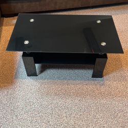 Black Glass Small Coffee Table 