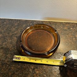 Vintage 1960's - 1970's Amber Federal Glass Cigar Ash Tray