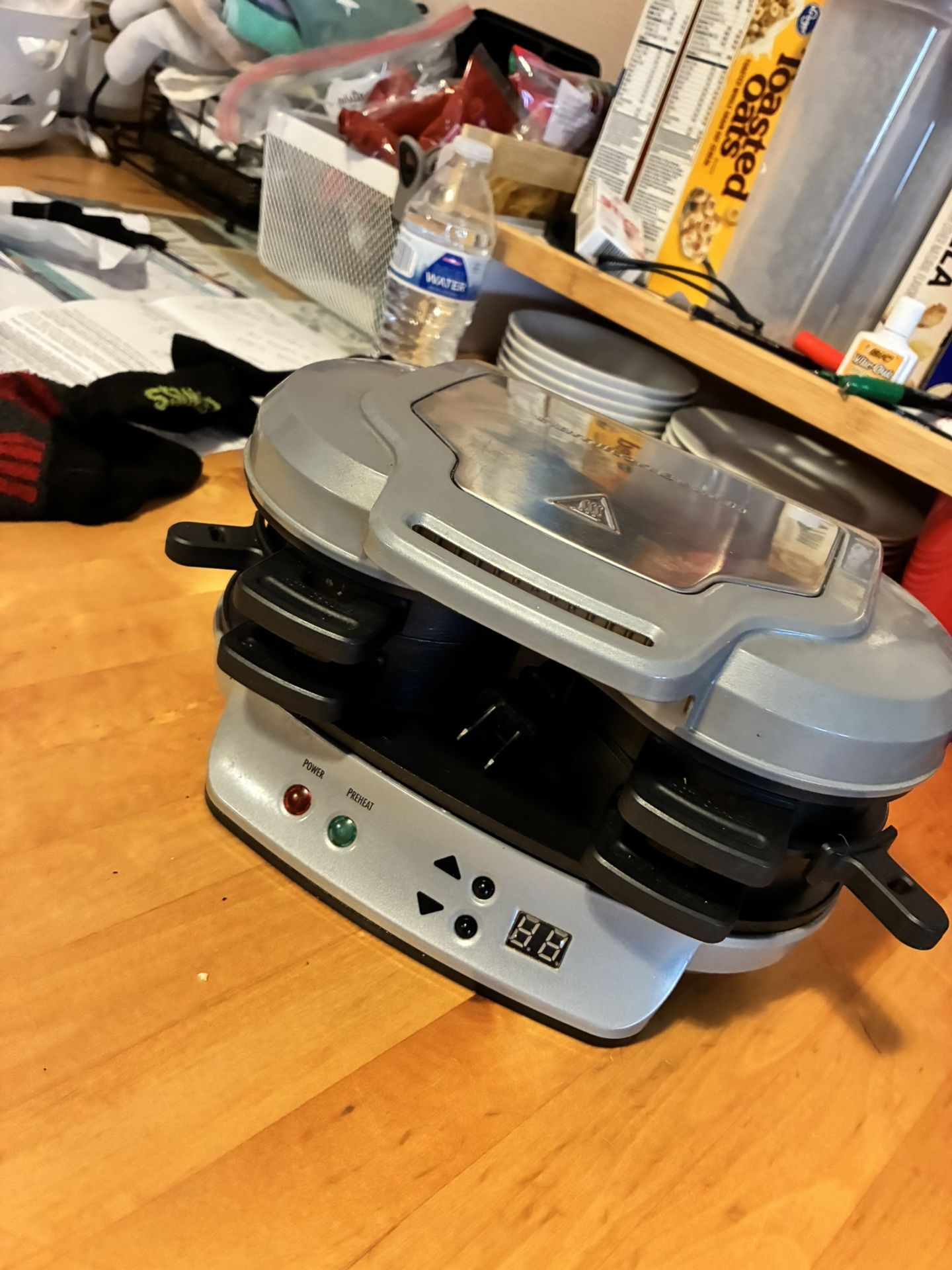 $40-Double breakfast sandwich maker $40- not brand new in pretty good shape has a tiny bit of on the nonstick surface. Does not affect the quality of