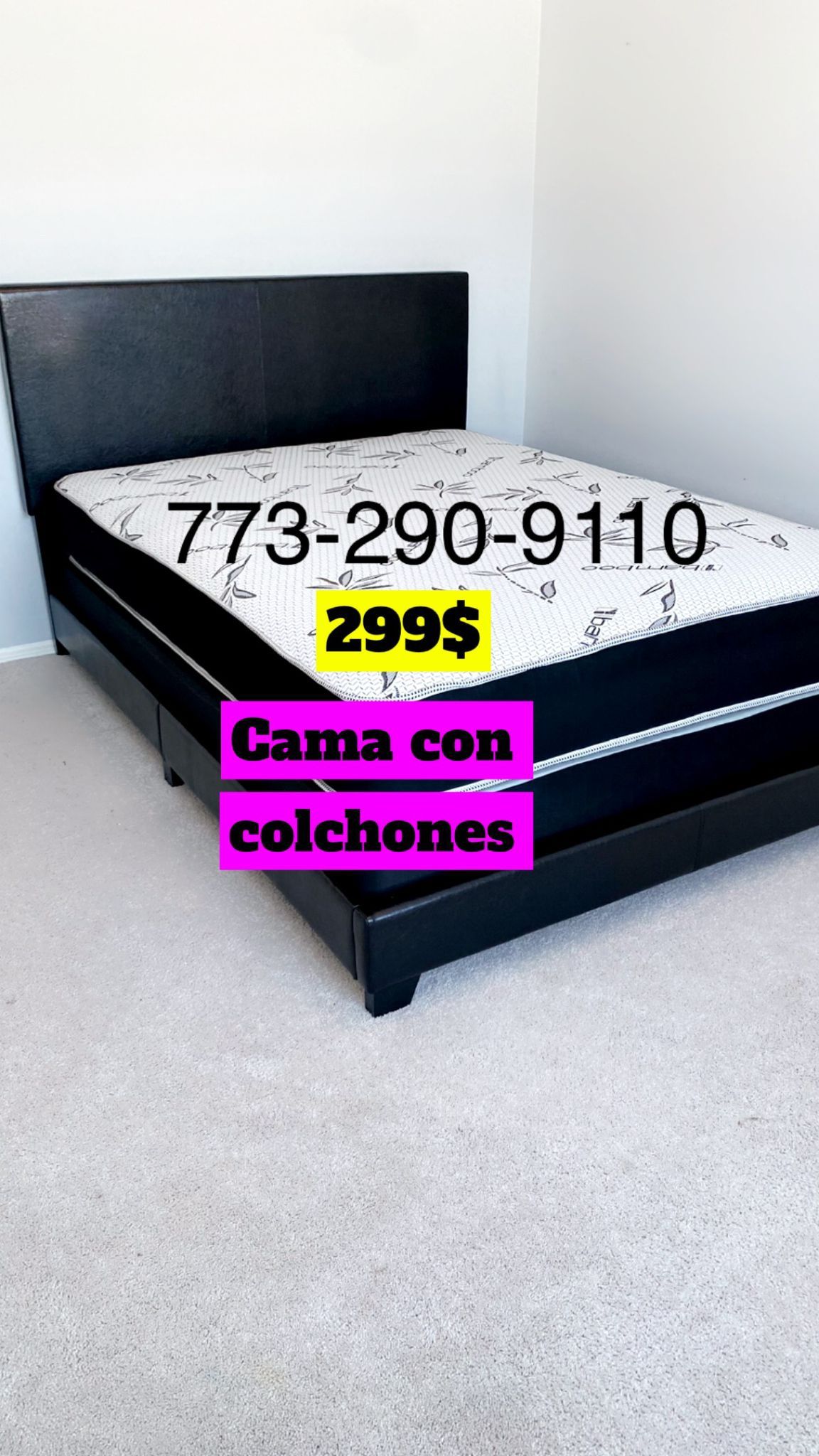 Queen Bed $299 Mattress Headboard Frame Included 