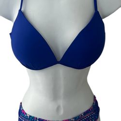 NO BOUNDARIES Blue Pattern/Design Bikini Women’s Size Large NWOT