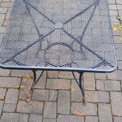 Antique Black Wrought Iron Dining Table