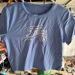 Fubu 05 Light Blue Crop Top Tee