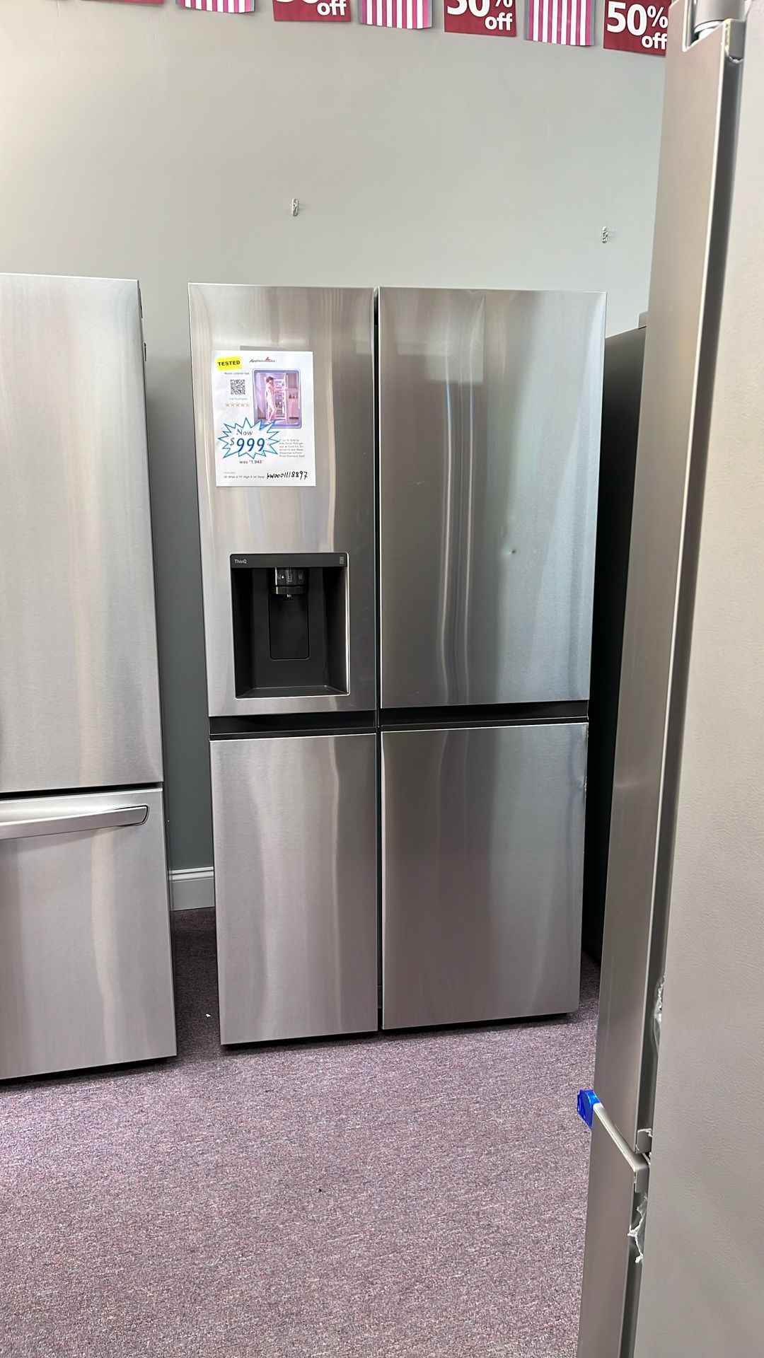 Refrigerator Side By Side 36” New Stainless Steel Nevera 