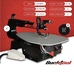 Bucktool 16” Variable Speed Scroll Saw With Foot Pedal Switch