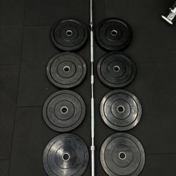 Strength and Conditioning Bundle - Bumper Plate + Olympic Barbell