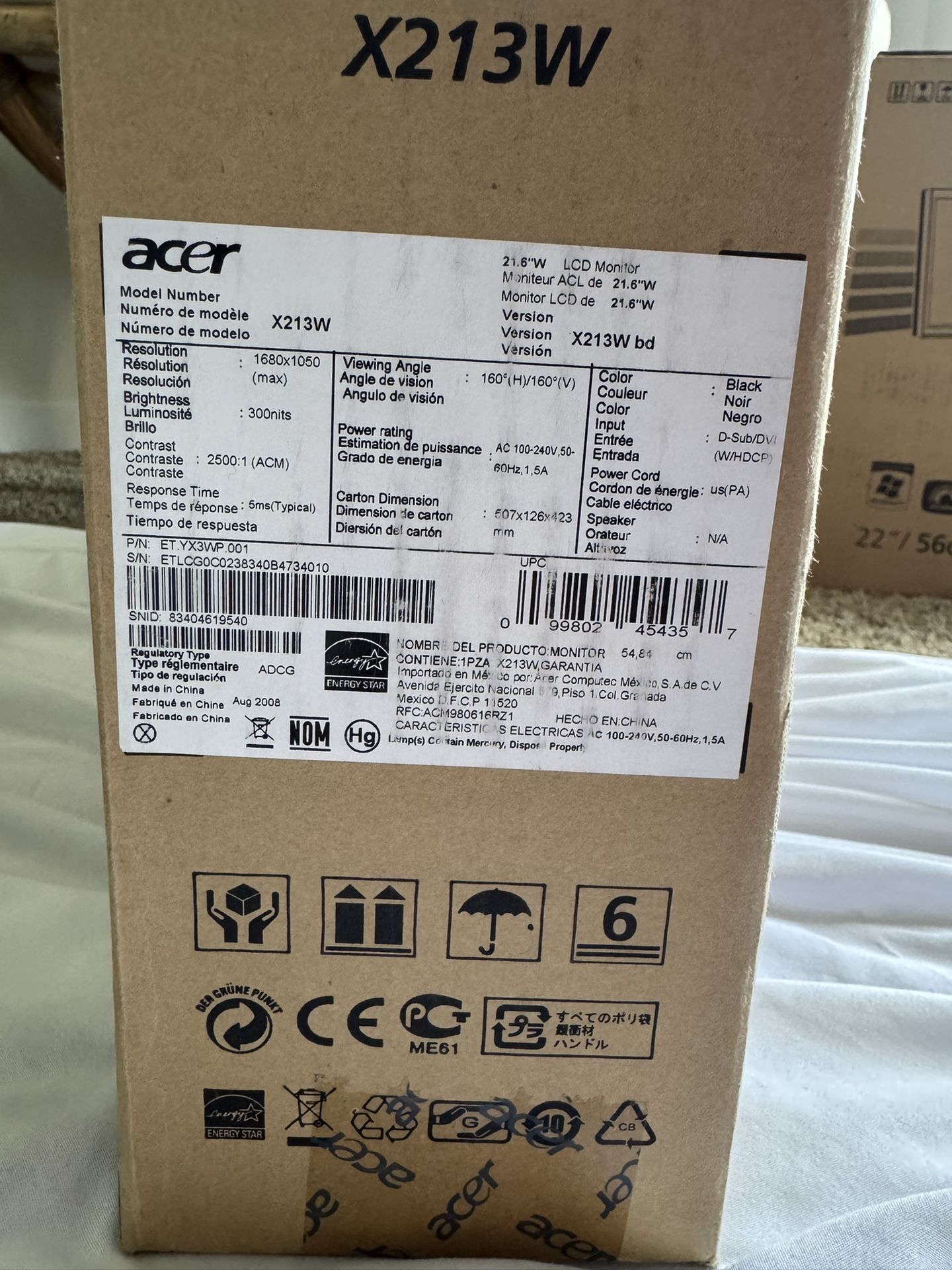 Acer LCD Monitor Pls Check Photo For Info