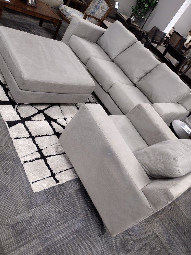 Grey 3piece Sofa Set Rug Not Included