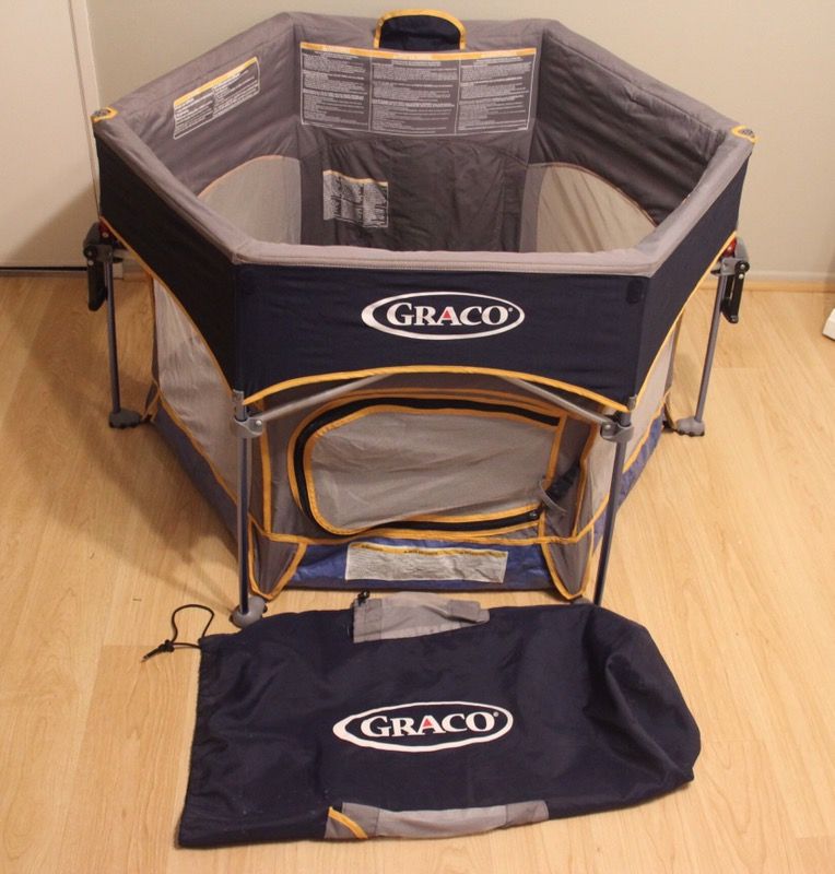 Graco Pack 'n Play Playard Sport Parkside Crib Playpen with Canopy Baby/Infant Hexagon Shape