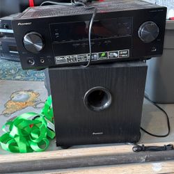 Pioneer Receiver And Subwoofer 