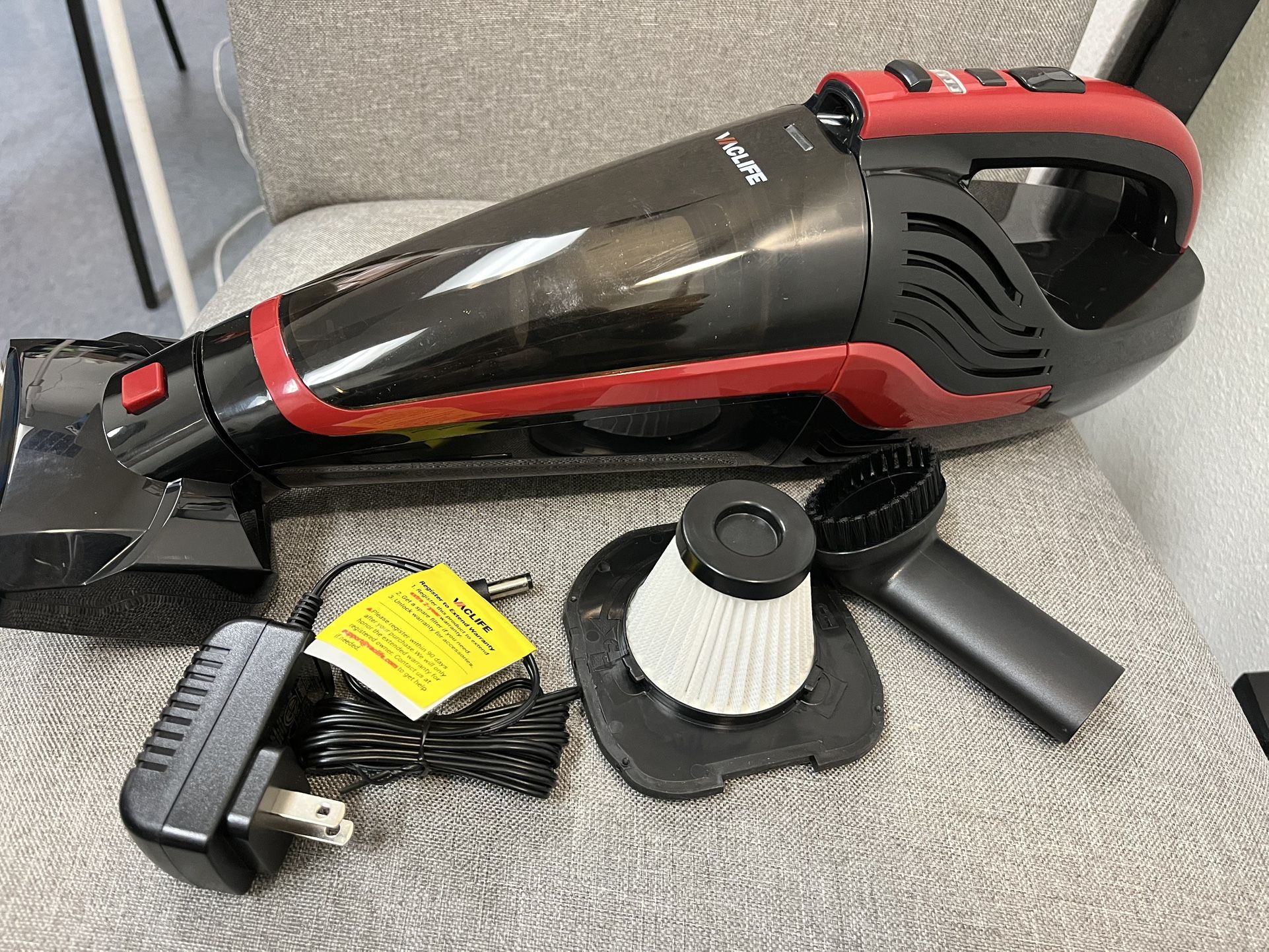 Handheld Vacuum, Car Vacuum Portable Cordless with Reusable Filter and Motorized Brush, Hand Vacuum Cordless Rechargeable for Carpet, Couch & Stairs, 