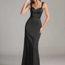 Azazie Sleek Black Maxi Dress