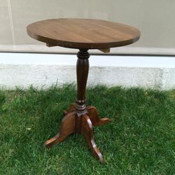 Wooden Coffee Side End Table 17.75" diameter 23" tall