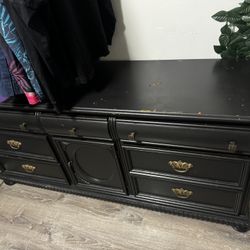 Vintage-style black dresser – unique aged look