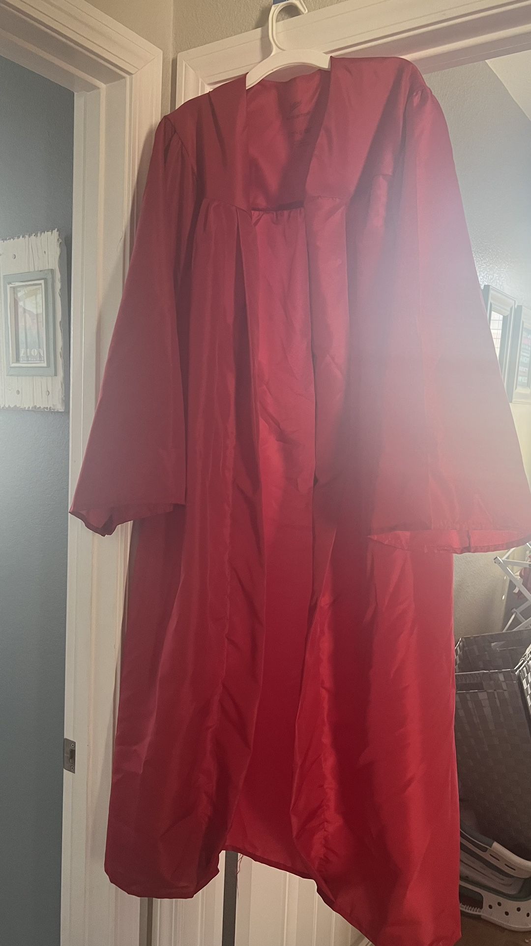 Red Graduation Cap And Gown 