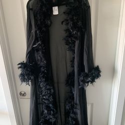 Mesh Feather Robe