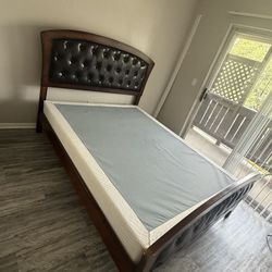 Queen Bed Full Frame With Bed Raiser(moving Out Everything Has To Go) 