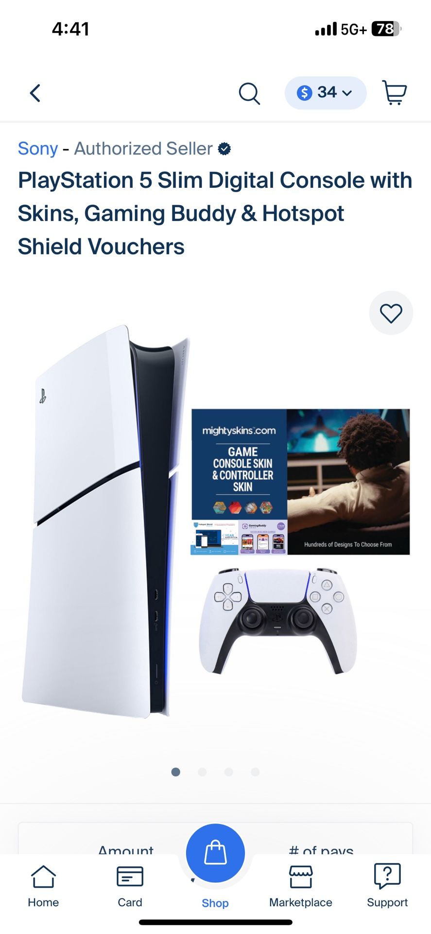 PlayStation 5 Slim Digital Console with Skins, Gaming Buddy & Hotspot Shield Vouchers