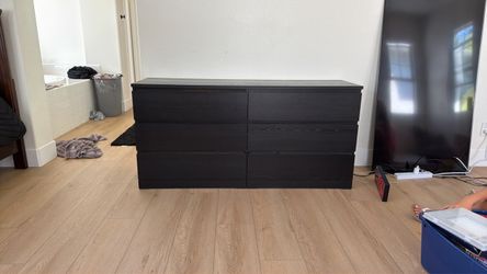 IKEA Malm 6-Drawer Double Dresser Black-Brown