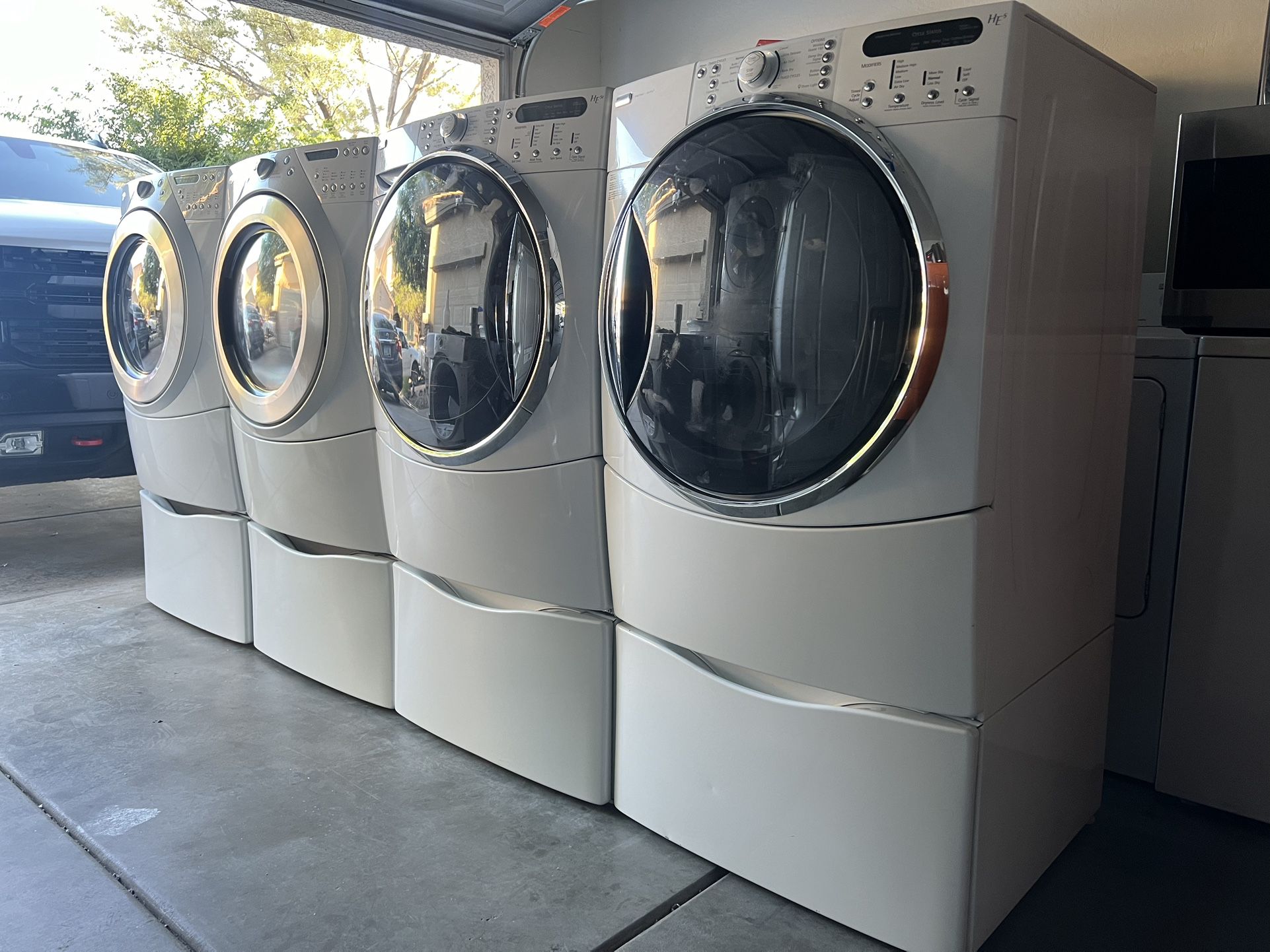 KENMORE LARGE CAPACITY FRONT LOAD WASHER AND DRYER WORKING GREAT WITH WARRANTY!