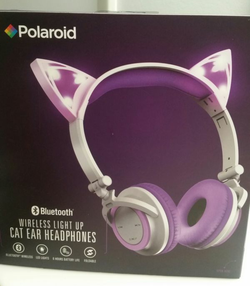 New! PURPLE bluetooth wireless light up cat ear headphones!