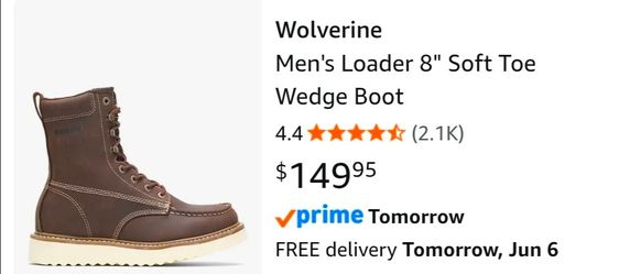 Wolverine Steel Toe 8in Wedge Work Boot
