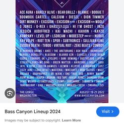 Bass Canyon Camping And 3 Day Festival Ticket
