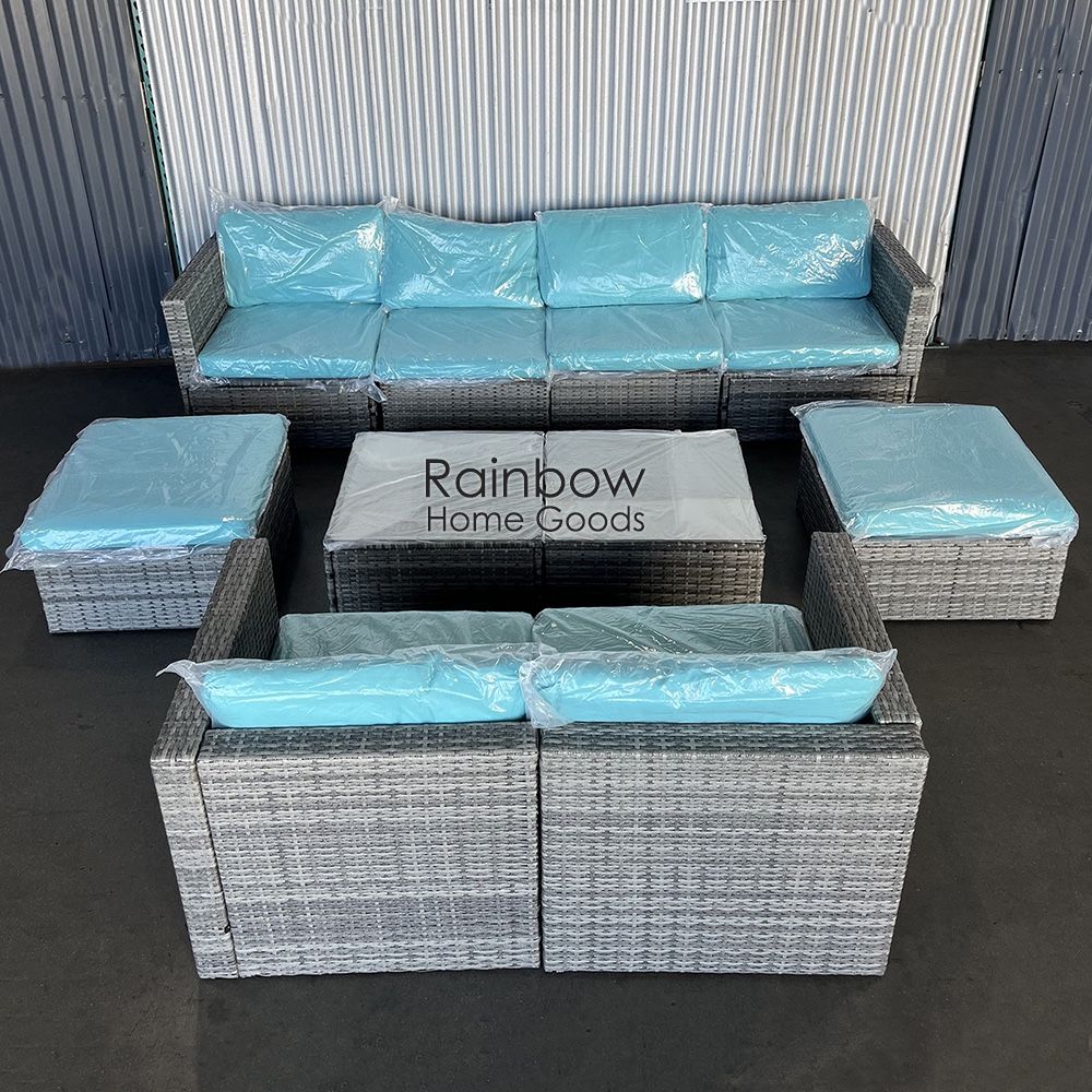 10pc Outdoor Patio Furniture Sectional Couch Set