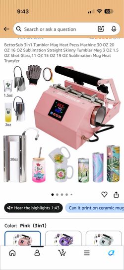BetterSub 3-in-1 Tumbler Mug Heat Press Machine