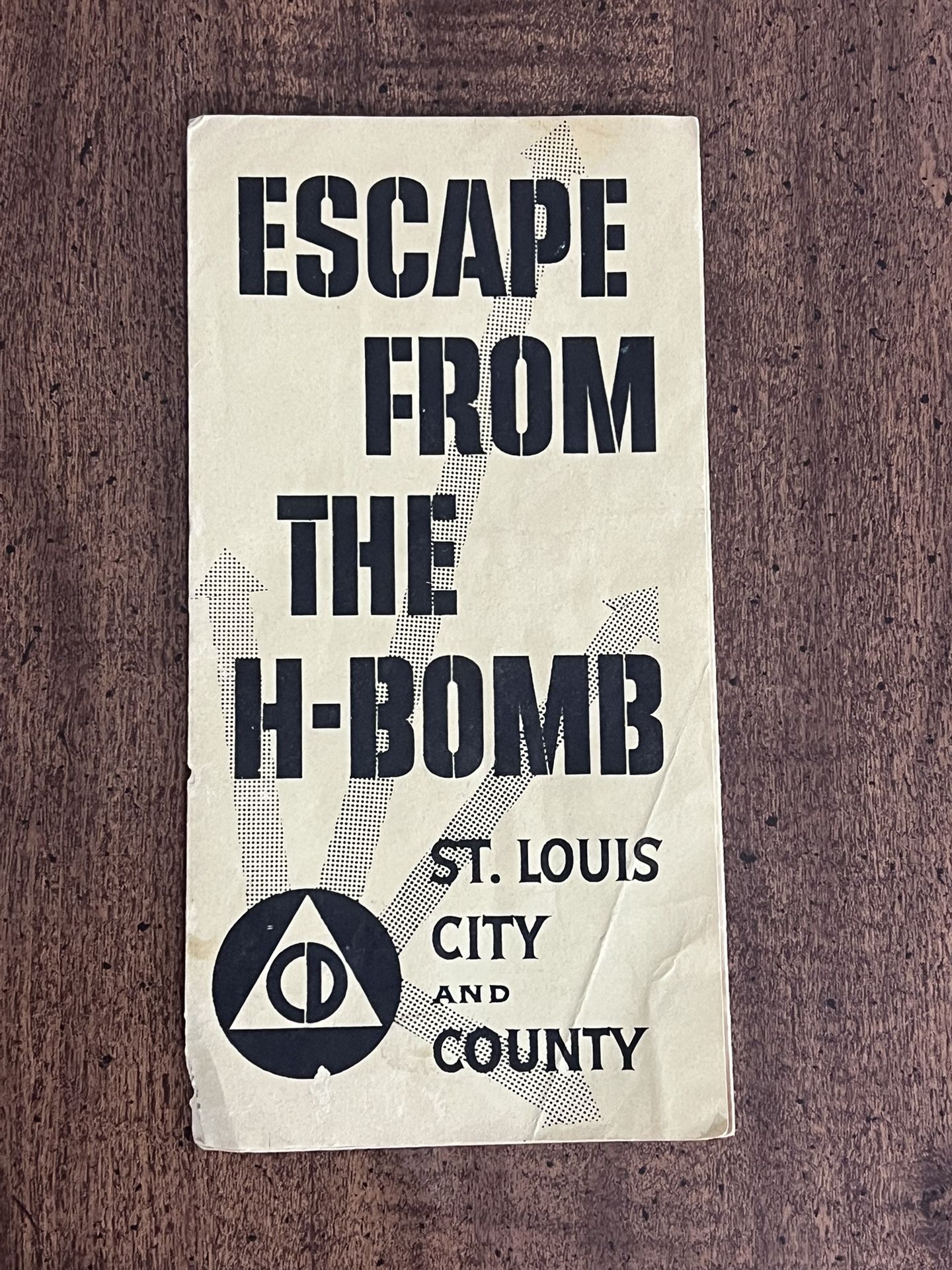 Vintage 1955 “Escape from the H-Bomb” map, St. Louis City and County