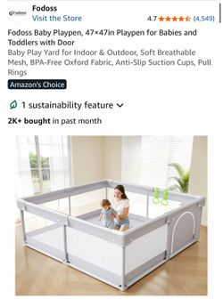 Small Baby Playpen - 47x47in Playpen for Babies and Toddlers with mat