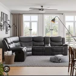 Used leather sectional