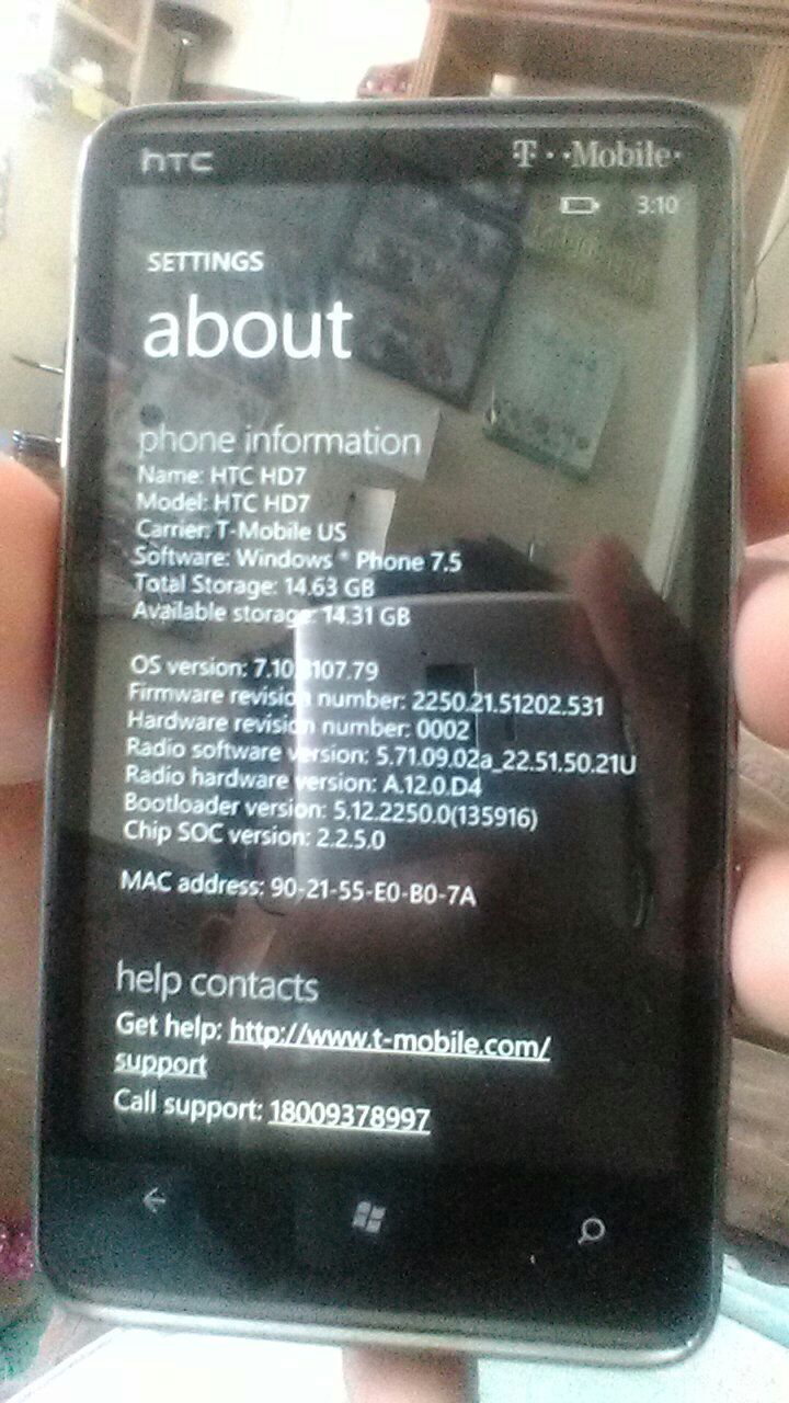 Htc hd7 T-Mobile Windows phone