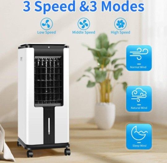 Air Cooler,Evaporative Air Cooler, 30IN Tower Fan, Built-in Ionizer,12H Timer,40°Oscillation,3 Modes&Speeds,LED Display, Remote Control with Ice Boxes