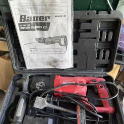 Bauer 1” SDS-Plus Rotary Hammer Drill Kit w/ Case & Chisel – Model 1642E-B
