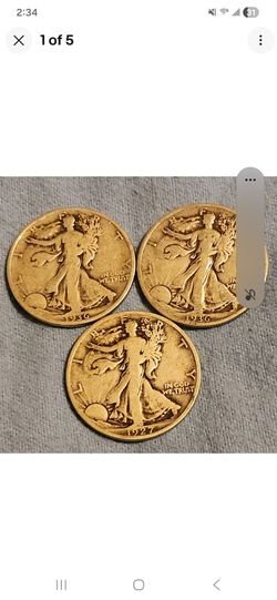 Walking Liberty Half Dollar Lot of 3 - 90% Silver - 1936-P&D & the scarce 1927-S