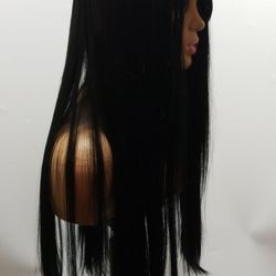 Long Black Straight Wig