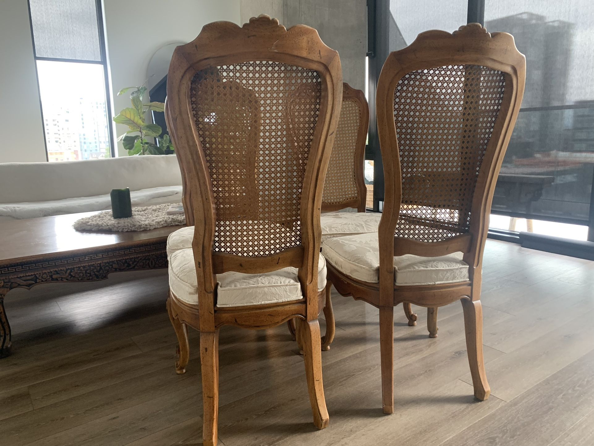 4 cane back dining chairs