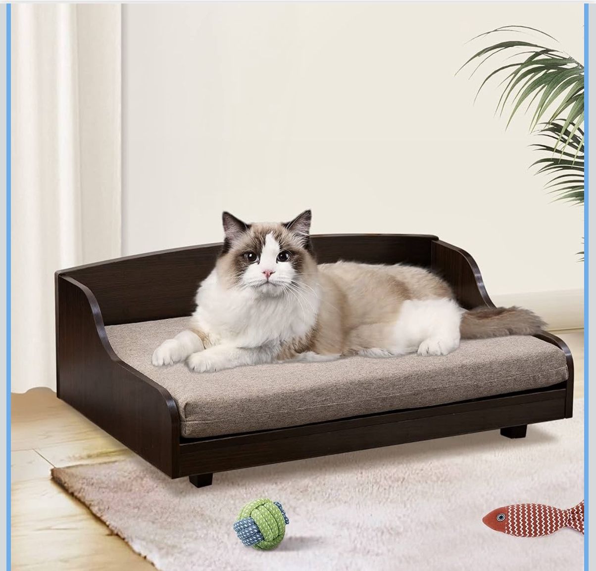 Curipeer Pet Couch Sofa Bed for Cats and Small Dogs, Espresso 
