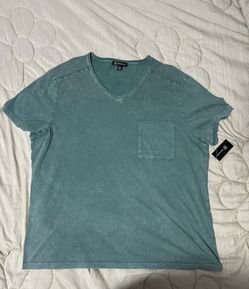 I.N.C. Washed Green V-Neck Shirt