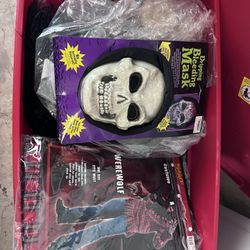 Large Tote Full Of Halloween Masks/Costumes