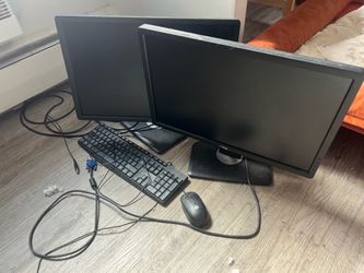 Dual monitor setup, Keyboard, mouse combo