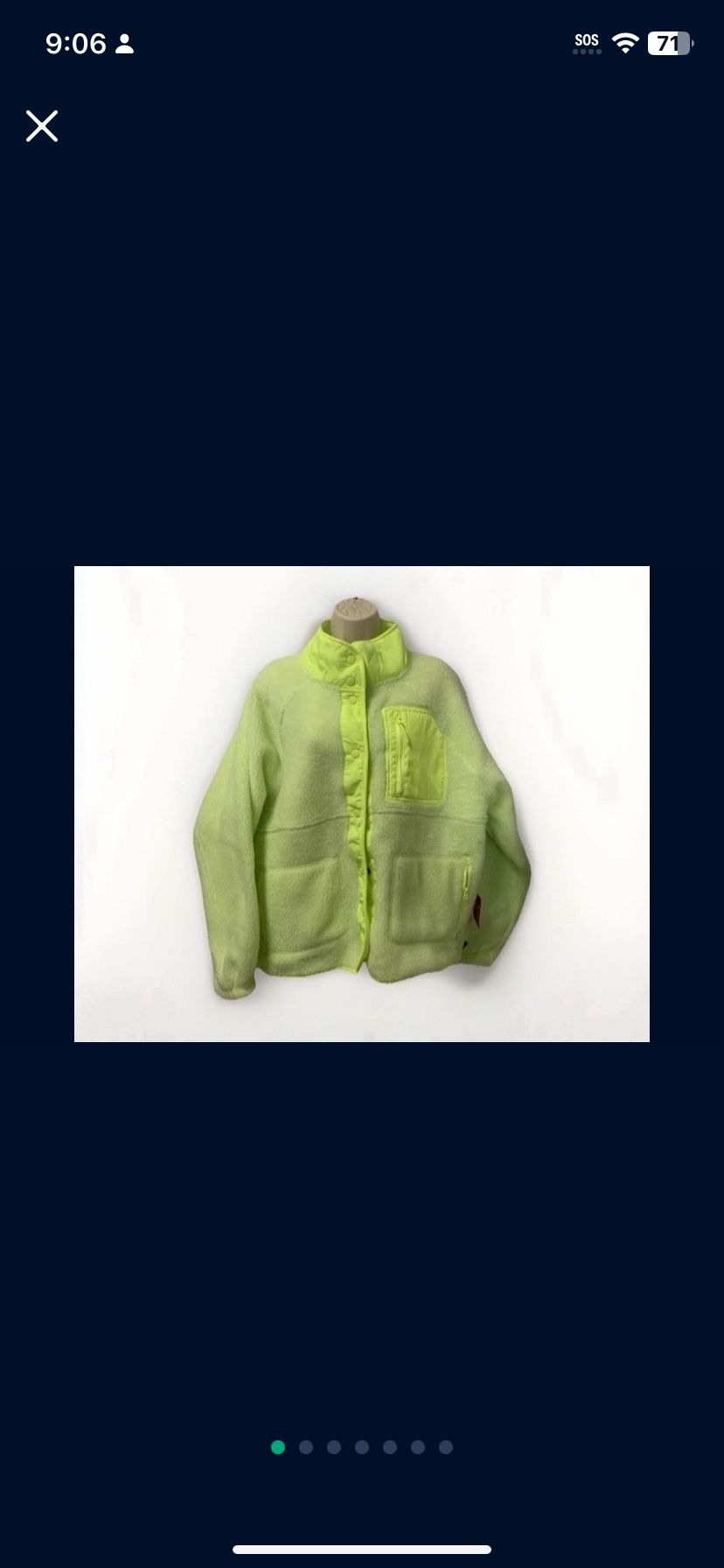 ✨New With Tags ✨ Women Large Sherpa Fleece Jacket Fluorescent Yellow Green Puma Snap Buttons