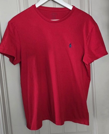 *Red~Polo Ralph Lauren Men's Short-sleeve Classic Fit Crew Neck T-Shirt