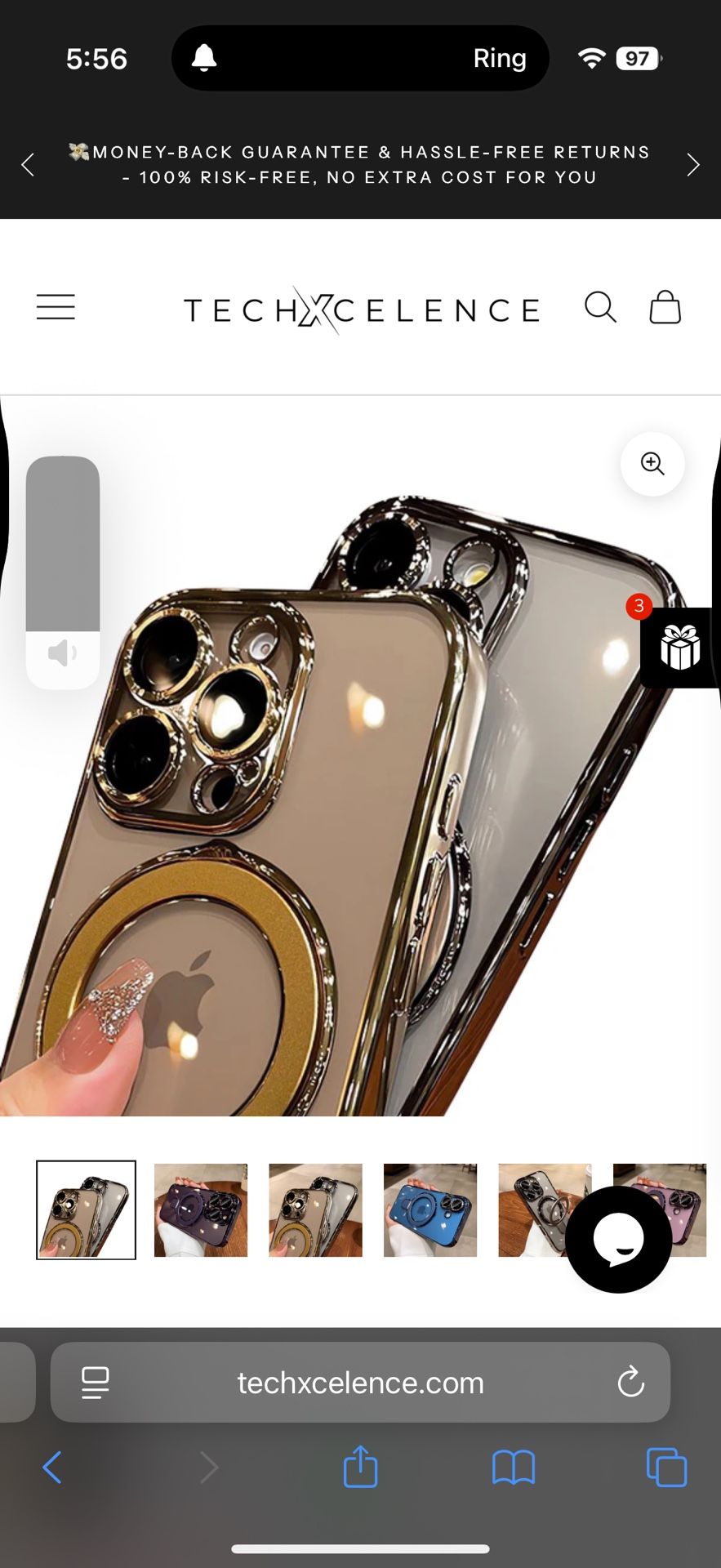 Gold Iphone 16 Pro Desert, Titanium, Magnetic Case