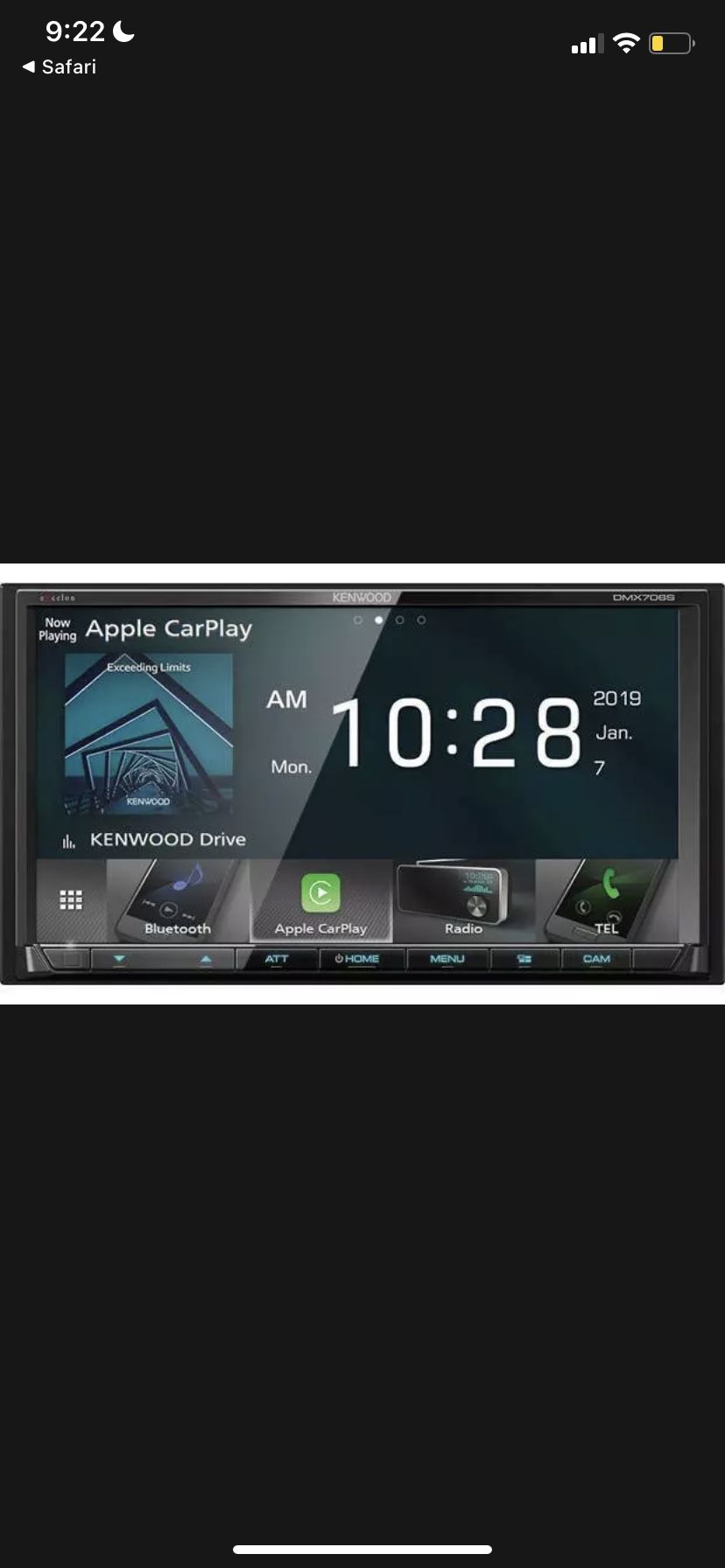Kenwood DMX706S 6.95" Digital Media Receiver w/ Apple CarPlay & Android Auto
