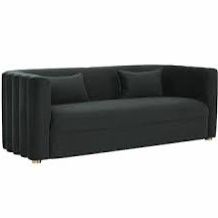 Modern Black Velvet Sofa