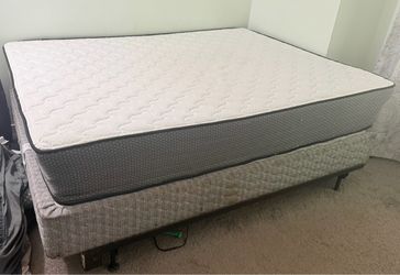 Queen Bed with Box Spring & Steel Frame