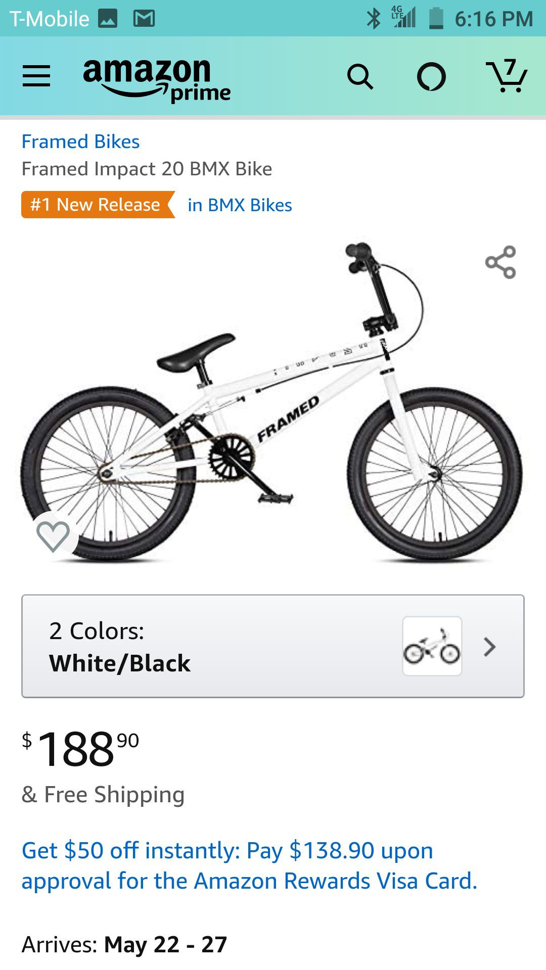 Brand new fully assembled Framed Impact BMX bike! $188.00 Pick up only!
